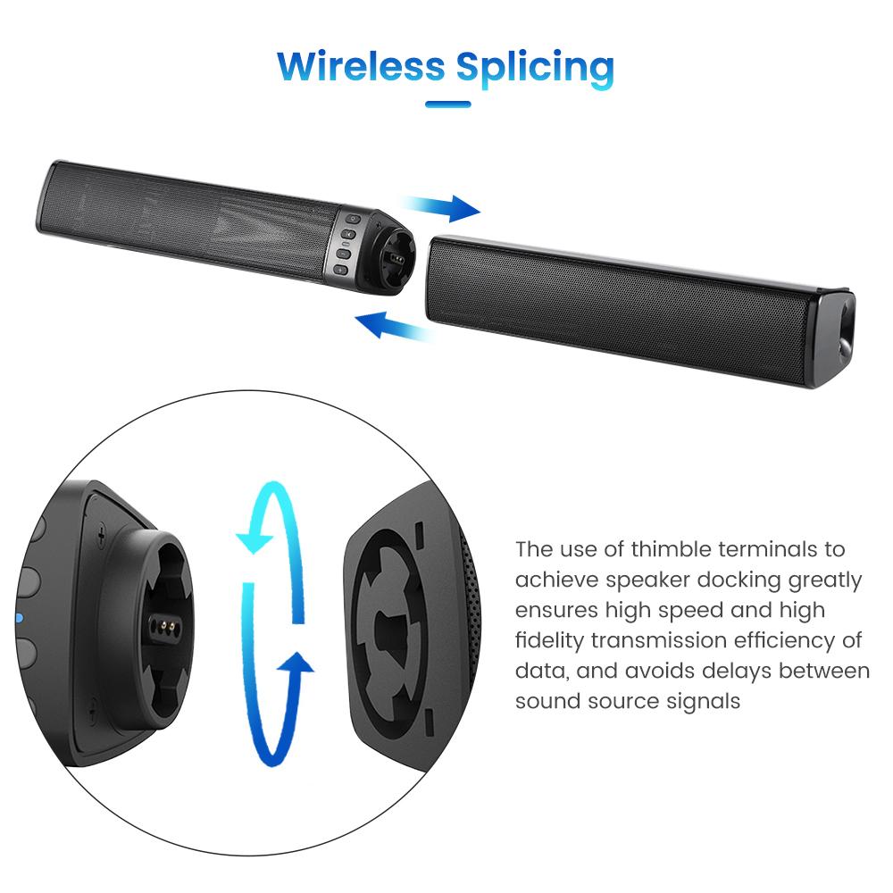 AIYIMA Loa Di Động Bluetooth Âm Thanh 40W Không Dây Vòm Soundbar TV Loa Có Thể Tháo Rời Soundbar PC Với TF FM Đài Phát Thanh USB