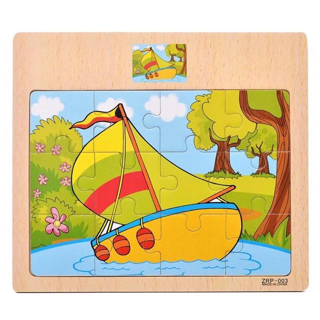 Đồ chơi xếp hình gỗ puzzle 12 miếng ghép Hàng Loại 1