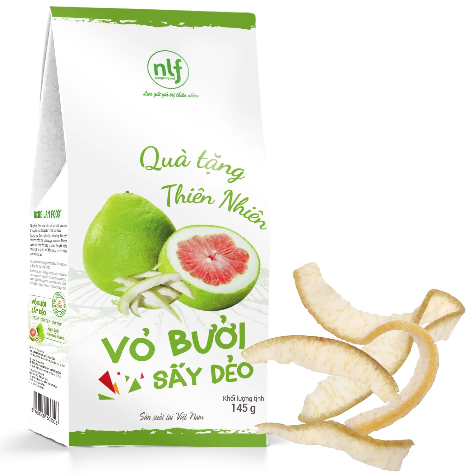 Vỏ bưởi sấy dẻo Nonglamfood hộp 145g | Ăn vặt tốt cho sức khỏe | Healthy Snack | Ăn vặt văn phòng | Trái cây sấy dẻo dinh dưỡng ăn liền | Ăn vặt giảm cân &amp; giữ dáng, đẹp da