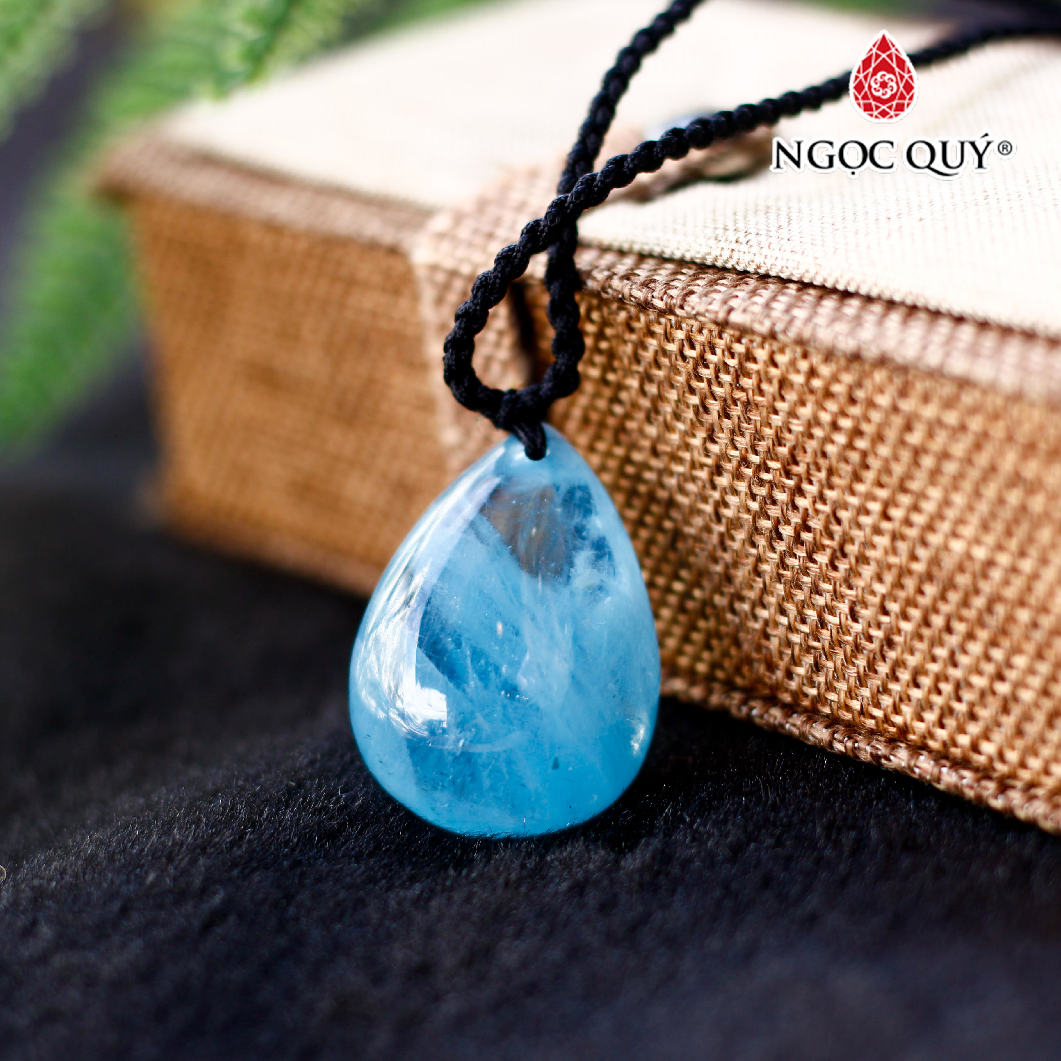 Mặt dây chuyền giọt nước Aquamarine hải lam ngọc - Ngọc Quý Gemstones