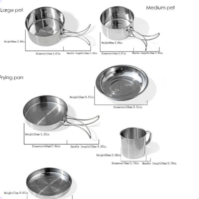 BỘ NỒI INOX 8 MÓN