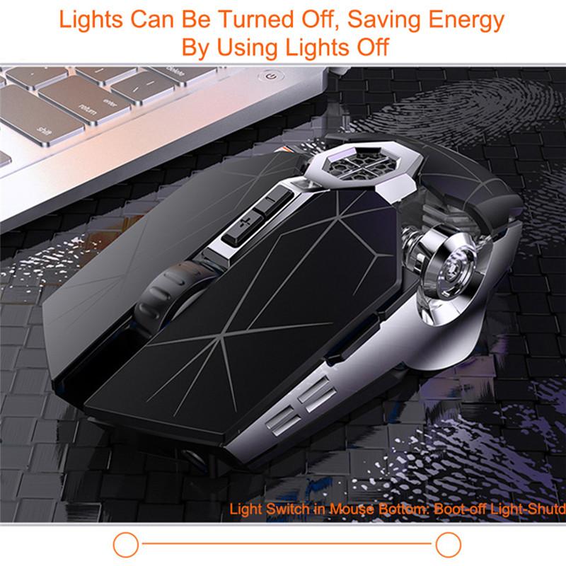 Chuột Chơi Game Sạc Không Dây Silicon LED Backlit Quang Công Thái Học Dành Cho Máy Tính Laptop Máy Tính