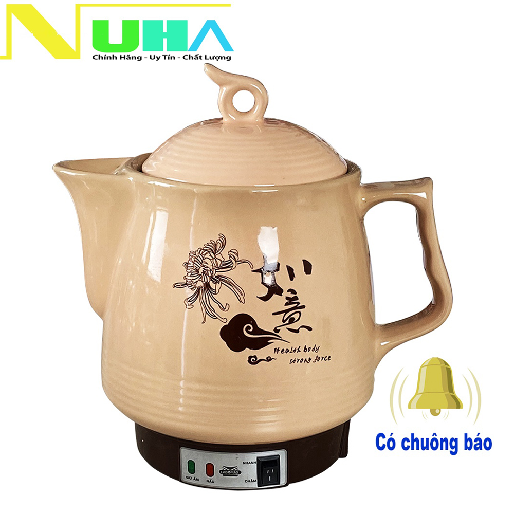 Siêu thuốc tự ngắt 3.3L Ladomax HA-8833H,có chuông reo khi ngắt,thân gốm tráng men-Hàng chính hãng