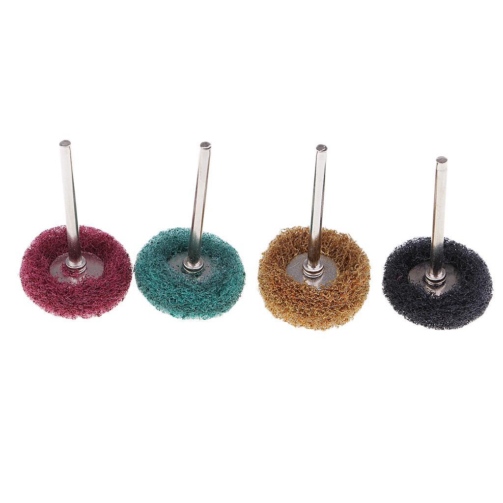 20 Pieces Mini Brush Scouring Pad Abrasive Wheel Nylon Fiber Grinding Sanding Head Buffing Polishing Wheel 1'' 25mm Set For Rotary Tools