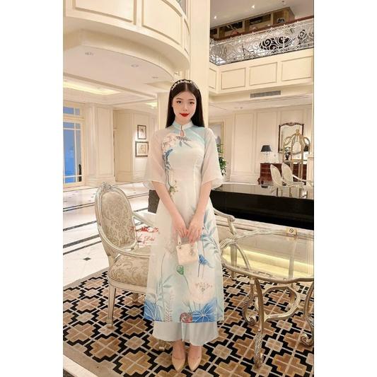 ��Áo dài cách tân 4 tà cao cấp sang xịn xinh ảnh thật 100%