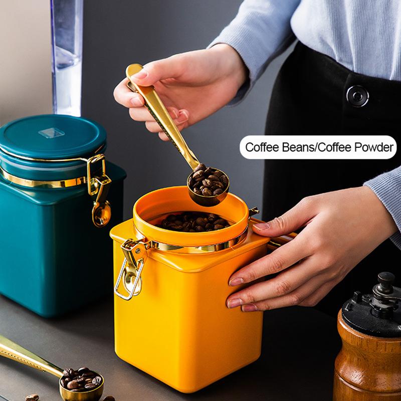 Lọ cà phê có chân không với nắp, van xả đơn, lưu trữ thực phẩm, hộp đựng, trà, kẹo, bảo tồn ngũ cốc