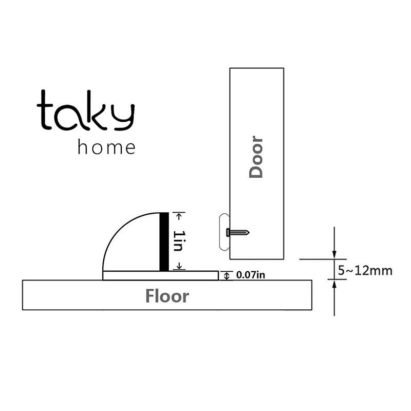 Chặn Cửa Bán Nguyệt Hít Nam Châm, Chặn Cửa Gắn Sàn Giúp Hạn Chế Va Đập Cho Cánh Cửa, Nhiều Màu Lựa Chọn, An Toàn Cho Trẻ Nhỏ. TakyHome 1250