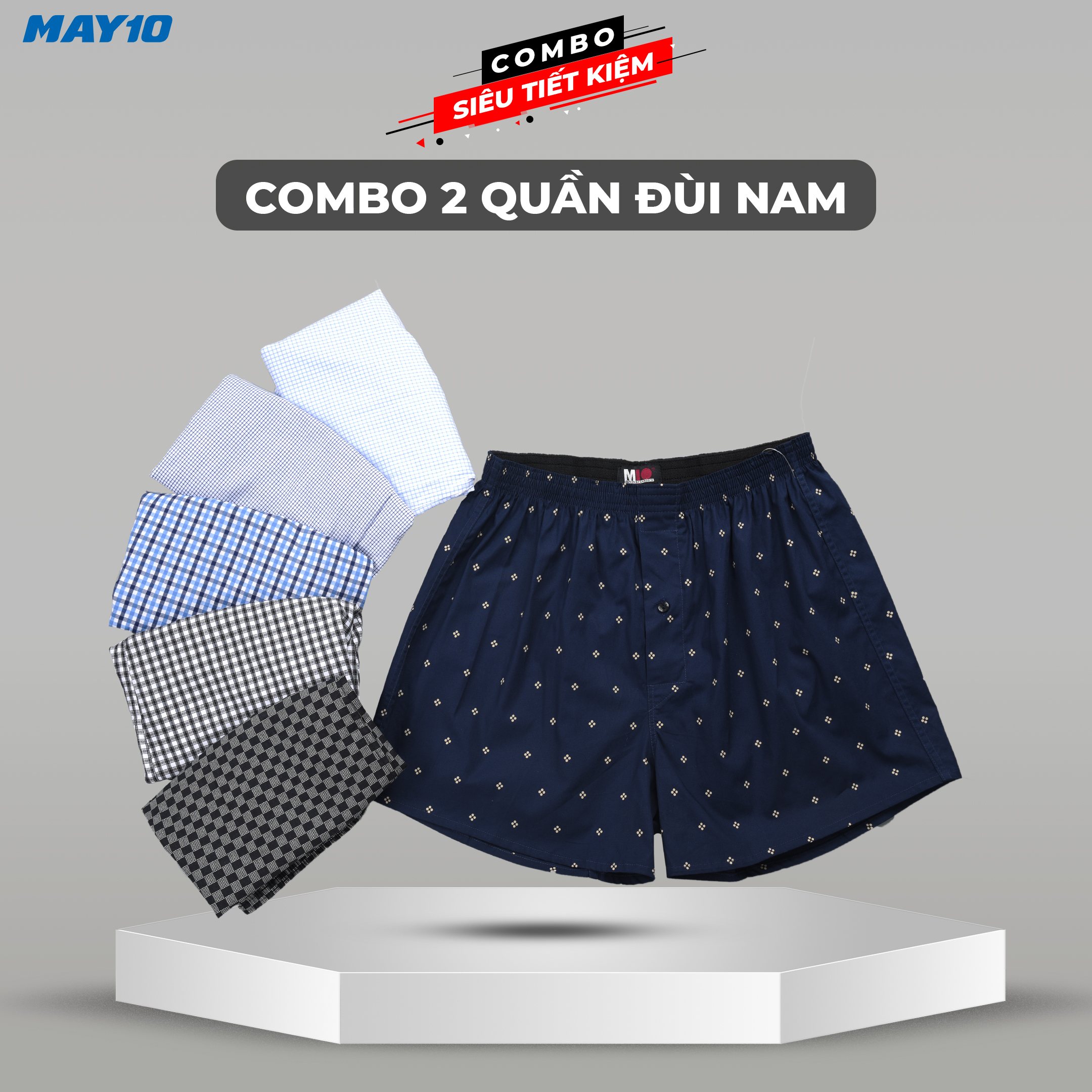 Combo 2 quần đùi nam mở moi May 10 - màu ngẫu nhiên