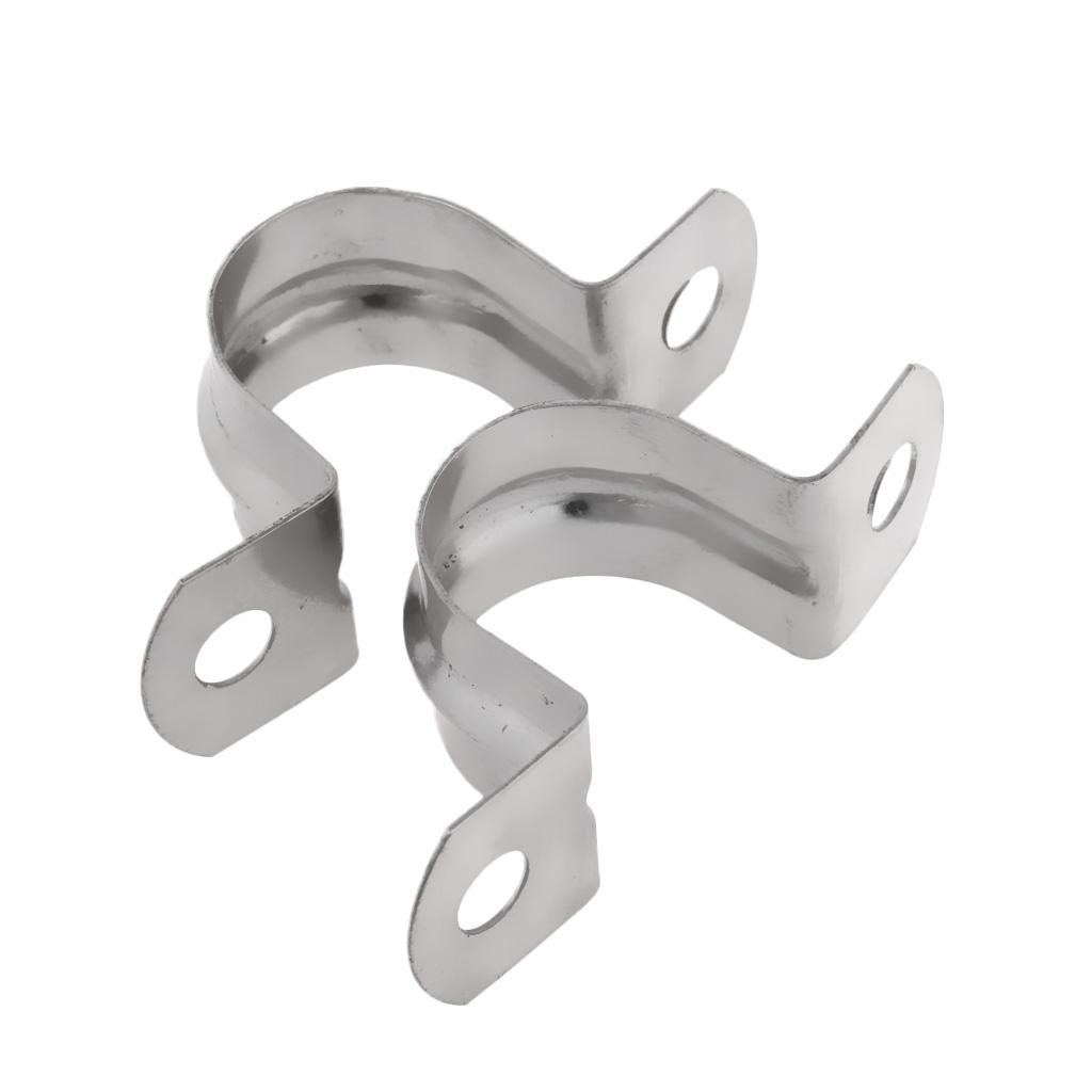 2 Pieces Pipe Tube Conduit Stainless Steel Hanger U Strap Clamps Clip