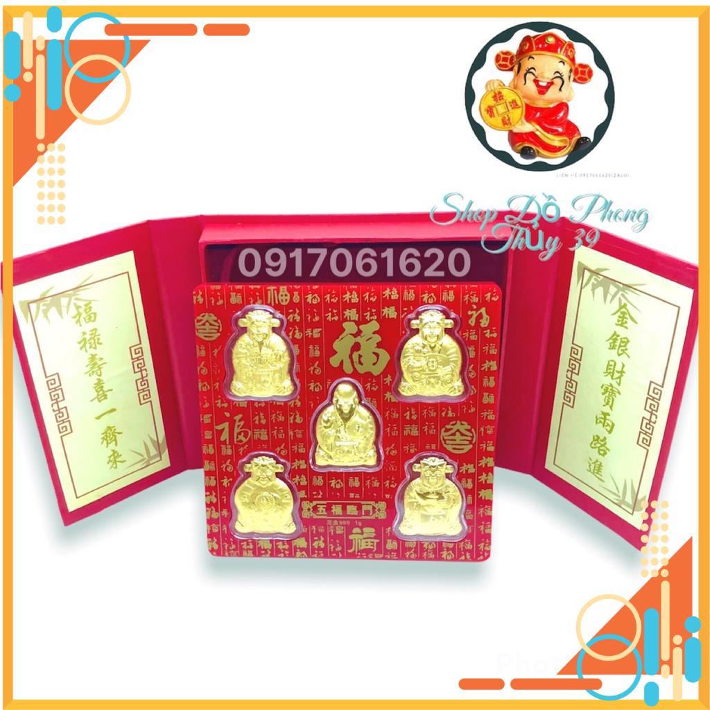 Bộ Quà Tặng Ngũ Phúc Mạ Vàng May Phong Thủy Thích Hợp làm Quà tặng Tết - Lì XÌ Tết Sang Trọng