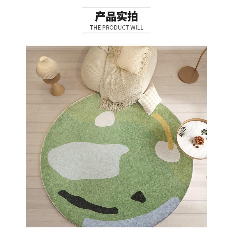 Thảm Trải Sàn Hình Tròn Thiết Kế Đơn Giản Hiện Đại Trang Trí Phòng Khách / Phòng Ngủ Cho Bé