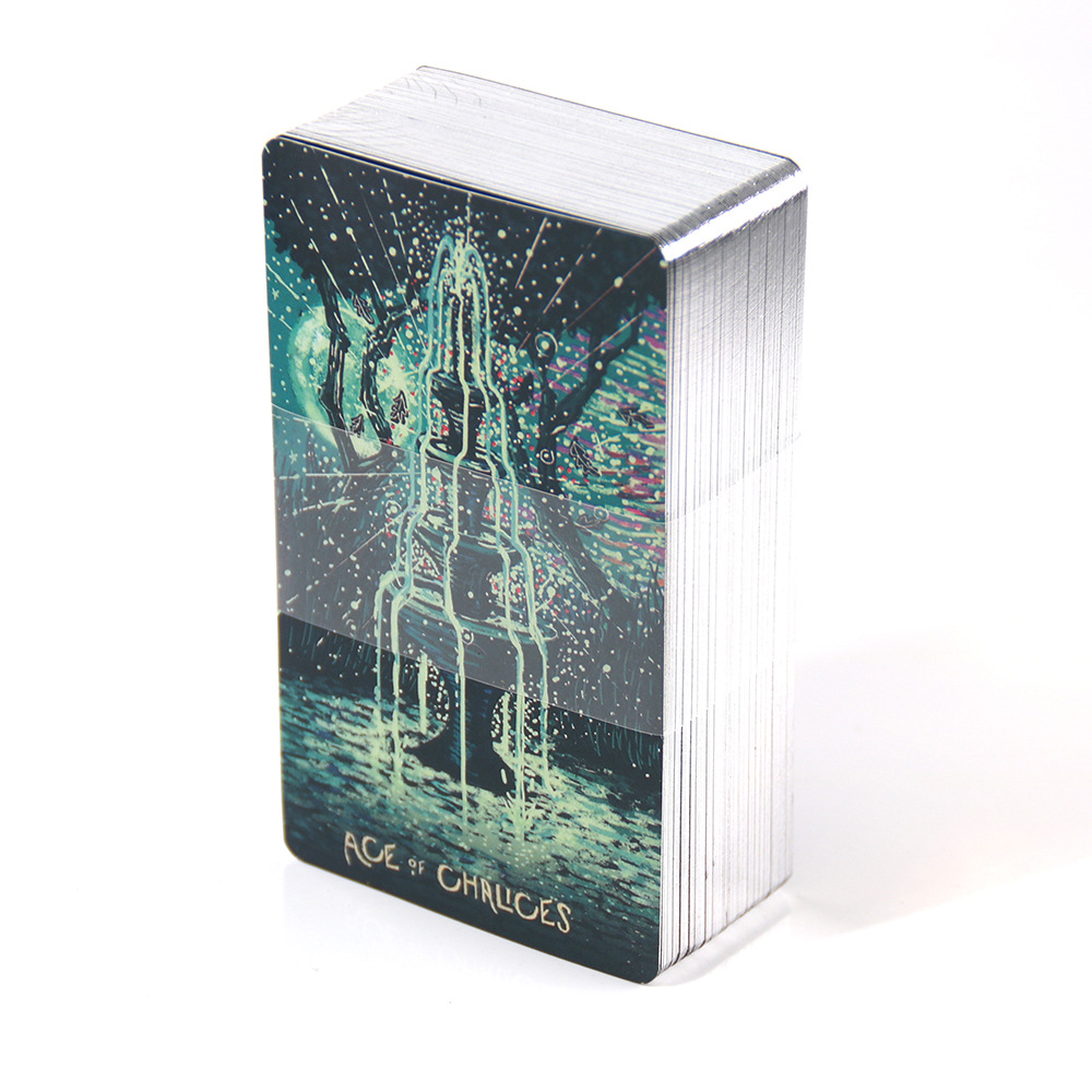 Bộ Bài Prisma Vision Tarot Hộp Thiếc Mạ Cạnh Bạc 78 Lá