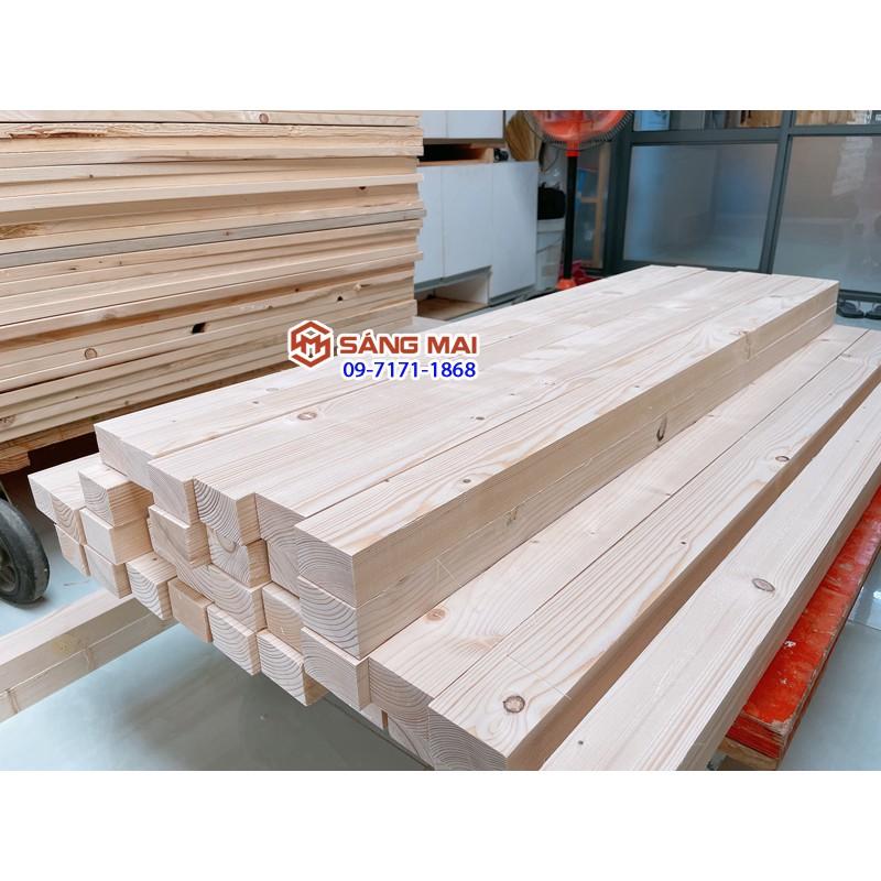 - Thanh gỗ thông 3cm x 5cm x dài 100cm x láng mịn 4 mặt