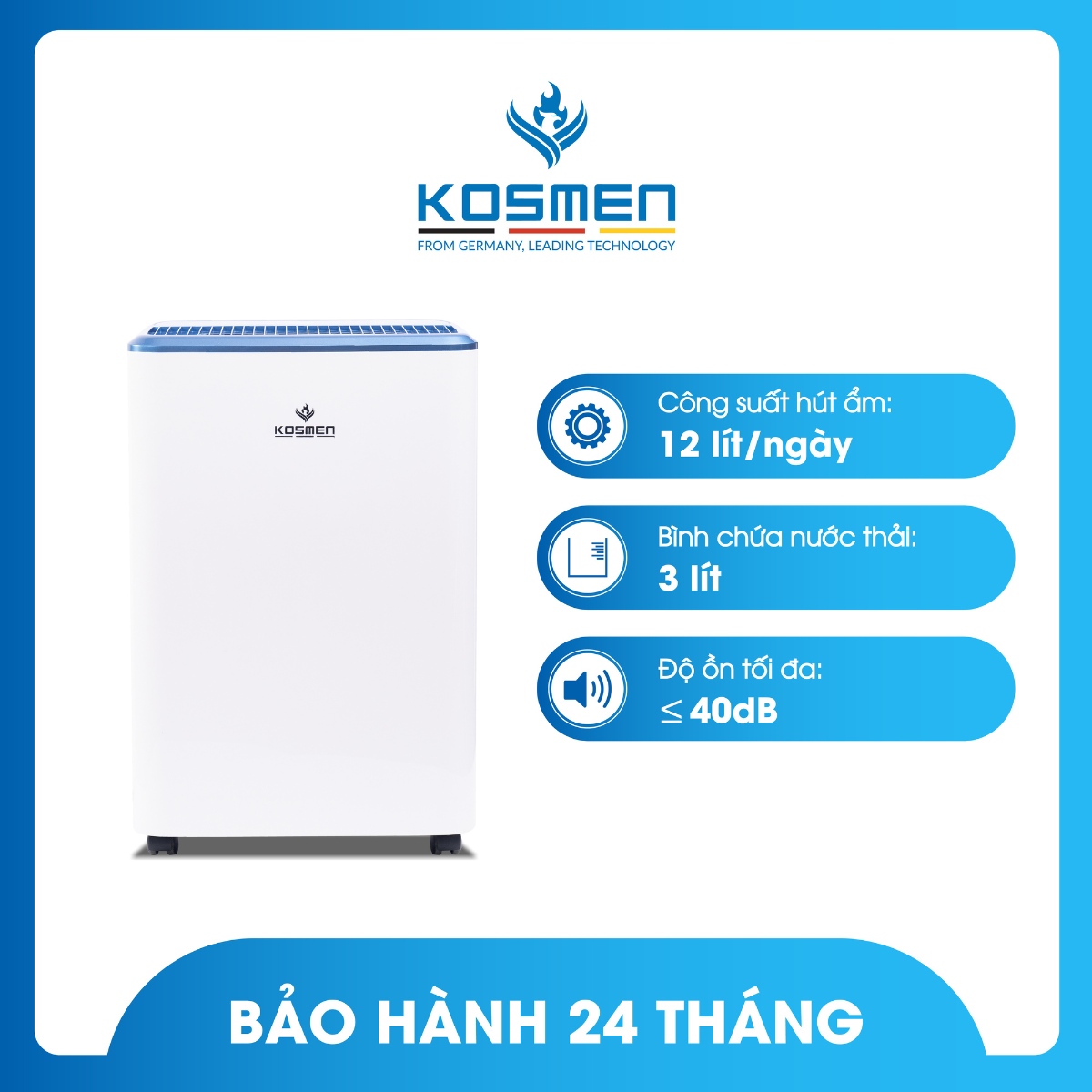 Hình ảnh Máy hút ẩm lọc không khí Kosmen KM-12N - Hàng Chính Hãng