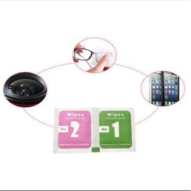 Combo 2 tấm khăn ướt và khô dùng để lau màn hình