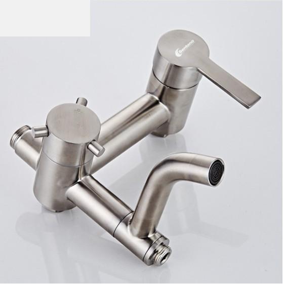 BỘ SEN CÂY TẮM ĐỨNG NÓNG LẠNH TRÒN TAY LỆCH INOX SUS 304 CAO CẤP SC02