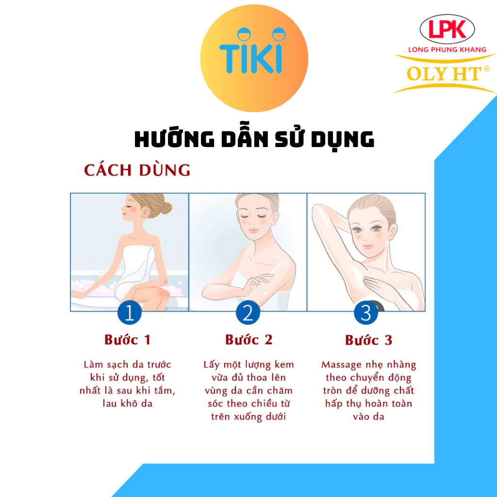 Kem Body Dưỡng Trắng Da Toàn Thân VIP Vàng OLY HT Chính Hãng 80g