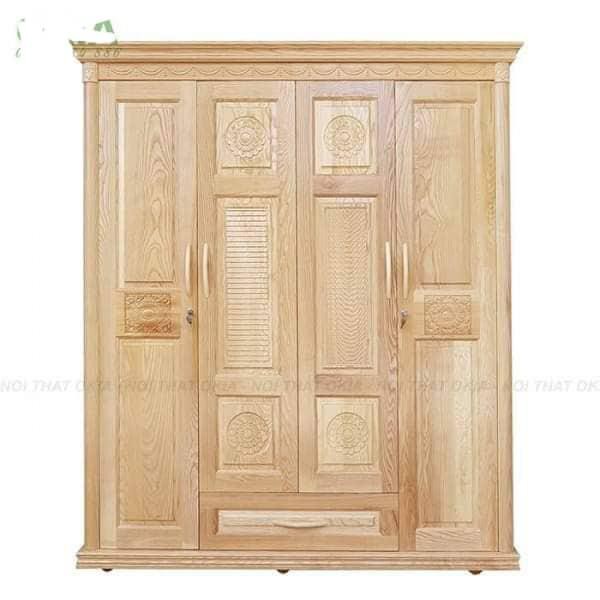 Tủ quần áo gỗ sồi 4 cánh 1m8 hàng cao cấp