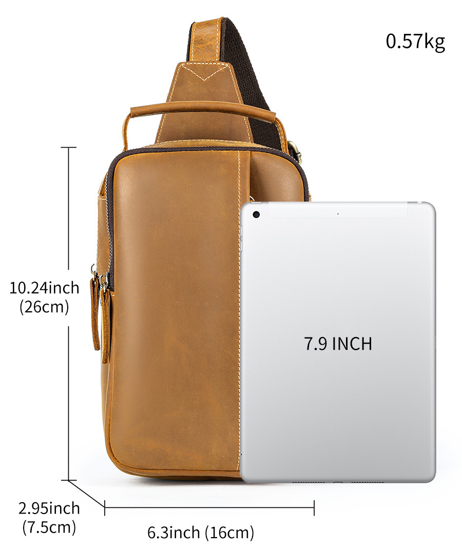 Túi đeo chéo nam DA BÒ  thật phong cách mới - DCN9456