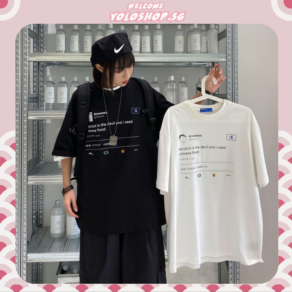 Áo Thun Tay Lỡ Form Rộng Unisex RIHANNA