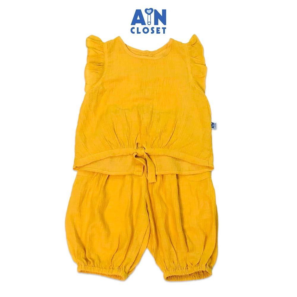 Bộ quần áo lửng bé gái Vàng dứa cotton lụa - AICDBGFQWJMF - AIN Closet