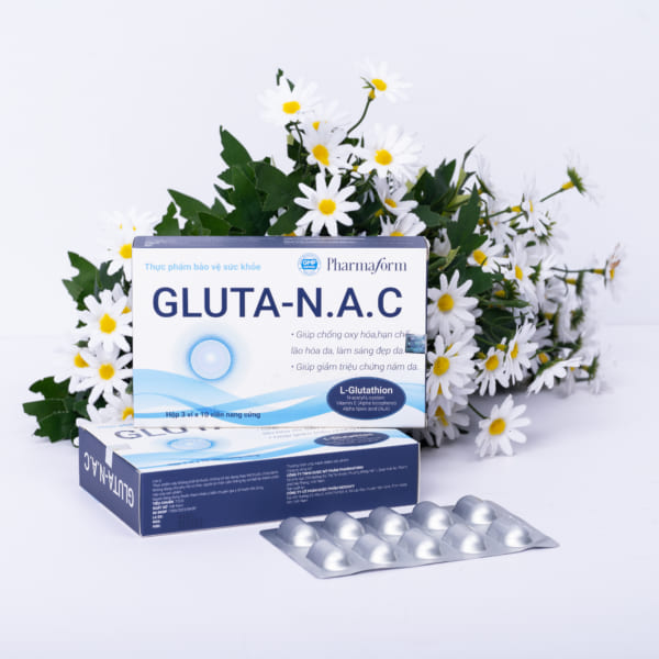 Viên uống Pharmaform Gluta N.A.C sáng da, ngừa lão hoá Hộp 30 viên