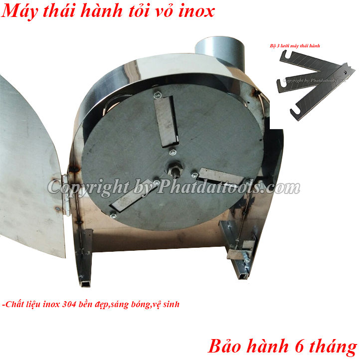 Máy thái hành tỏi quay tay inox