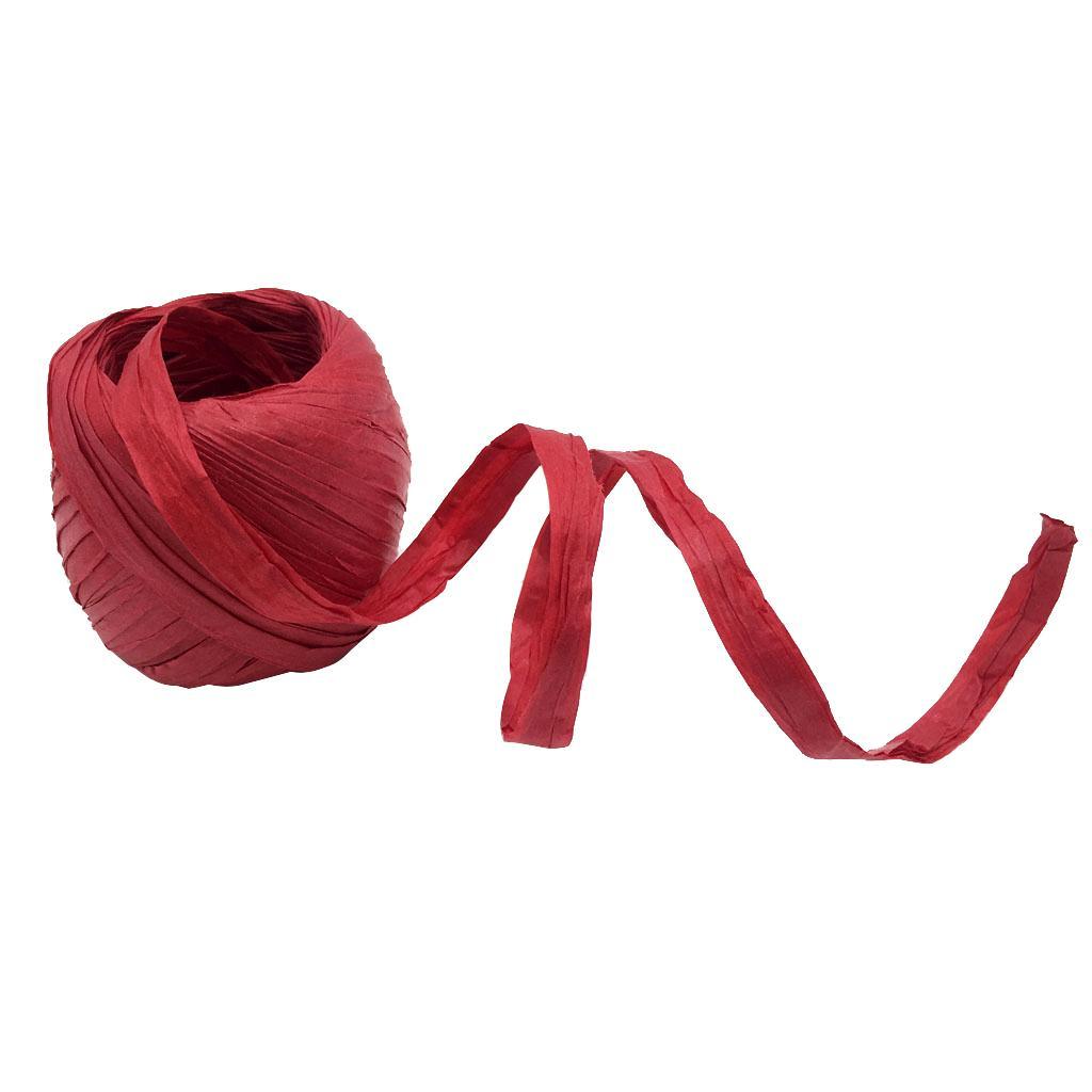 5-10pack 20m/Roll Raffia Paper Ribbon Gift Package String Scrapbooking red