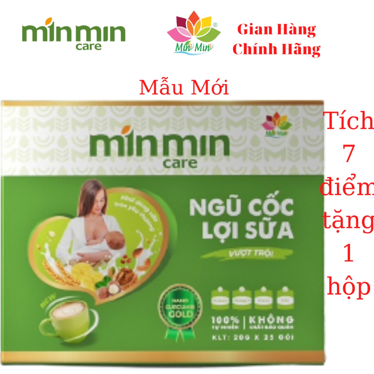 Ngũ Cốc Lợi Sữa Min Min Care (1 Hộp 500gr _ 25 gói )- Chuyên Lợi Sữa và Phục Hồi Sức Khỏe Sau Sinh