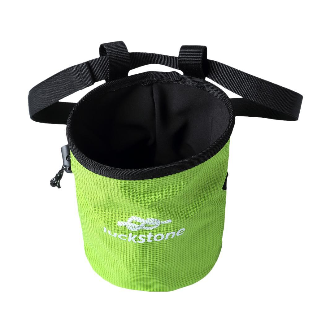 2pcs/set Green & Red Rock Climbers Outdoor Climbing Chalk Bag with Adjustable Belt & Drawstring Closure