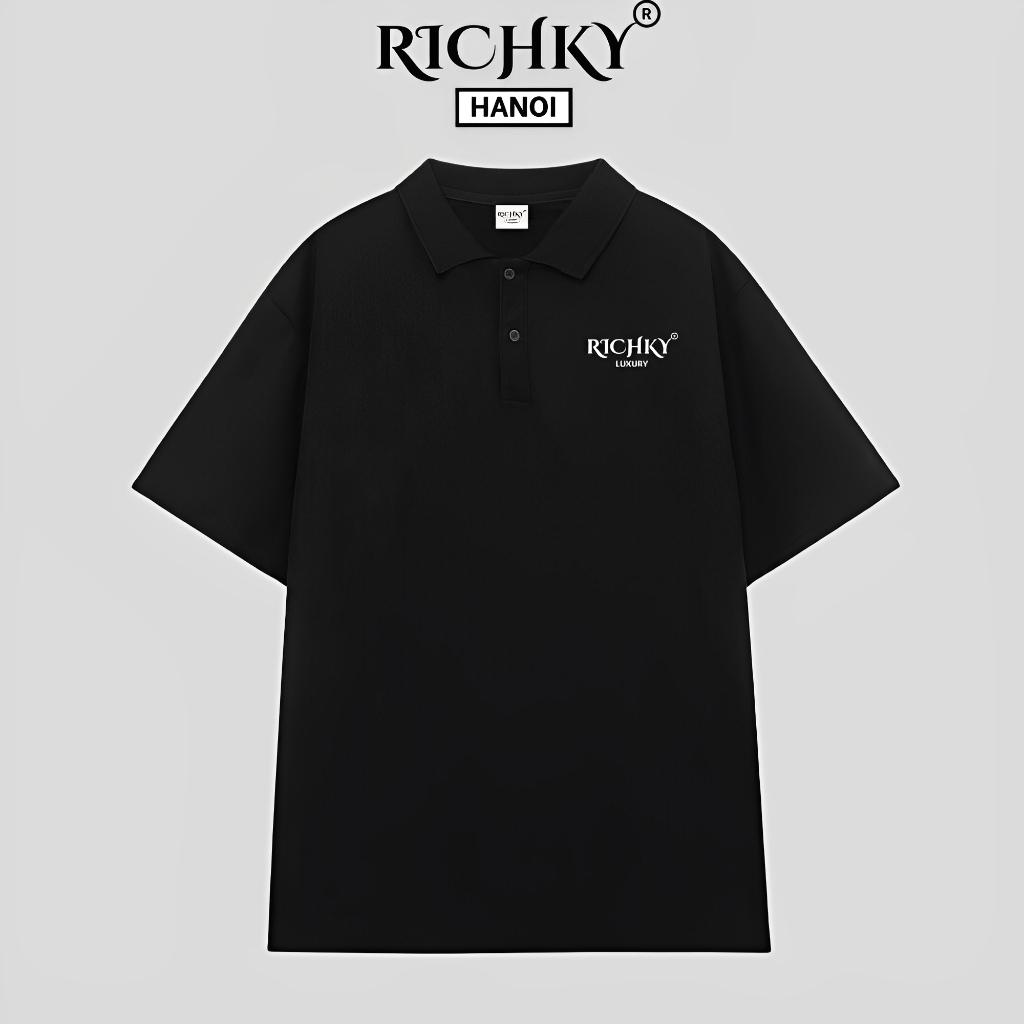 Áo Polo Unisex Richky Luxury Be Rich Your Way Polo Đen – RKO1