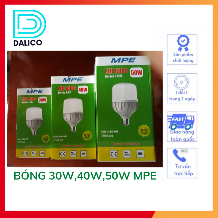 Bóng đèn Led trụ 30W, 40w , 50W MPE tiết kiệm điện - DALICO