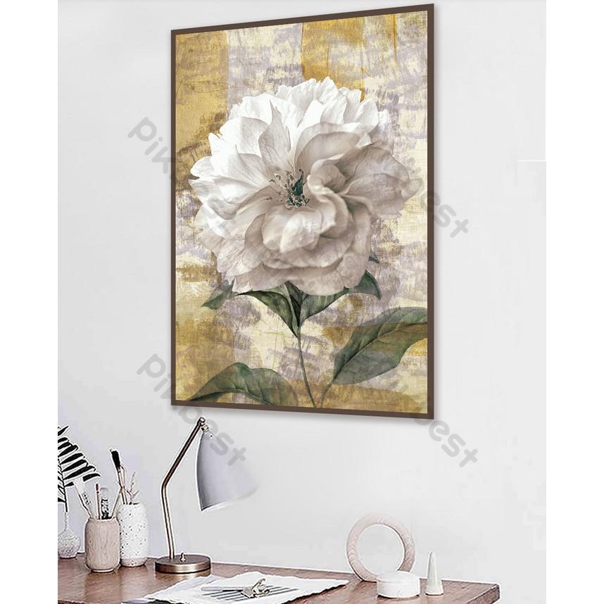 Tranh dán tường Phong cách Bắc Âu hoa sơn trắng, Tranh dán tường 3d hiện đại MS730146