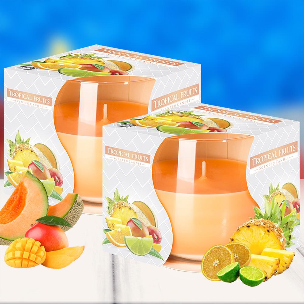 Combo 2 ly nến thơm Bispol nhập khẩu Châu Âu Tropical Fruits 100g - trái cây nhiệt đới