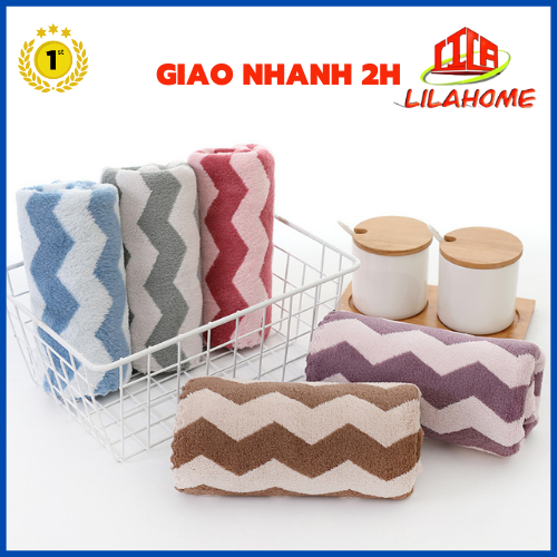 Combo 5 Khăn Mặt Sợi Bông San Hô Mềm Mại Thấm Hút Tốt 30*50cm - Hàng Chính Hãng (Giao Màu Ngẫu Nhiên)