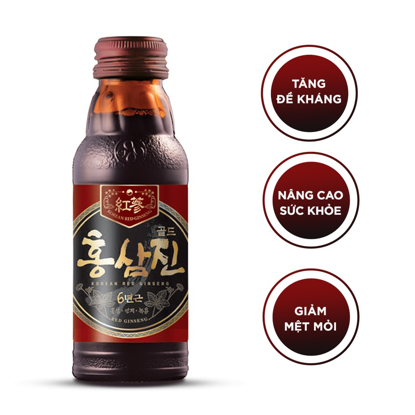 Thực phẩm bảo vệ sức khỏe nước hồng sâm HONGSAMJI0N GOLD hỗ trợ tăng cường sức khỏe đề kháng và bồi bổ cơ thể 100ml