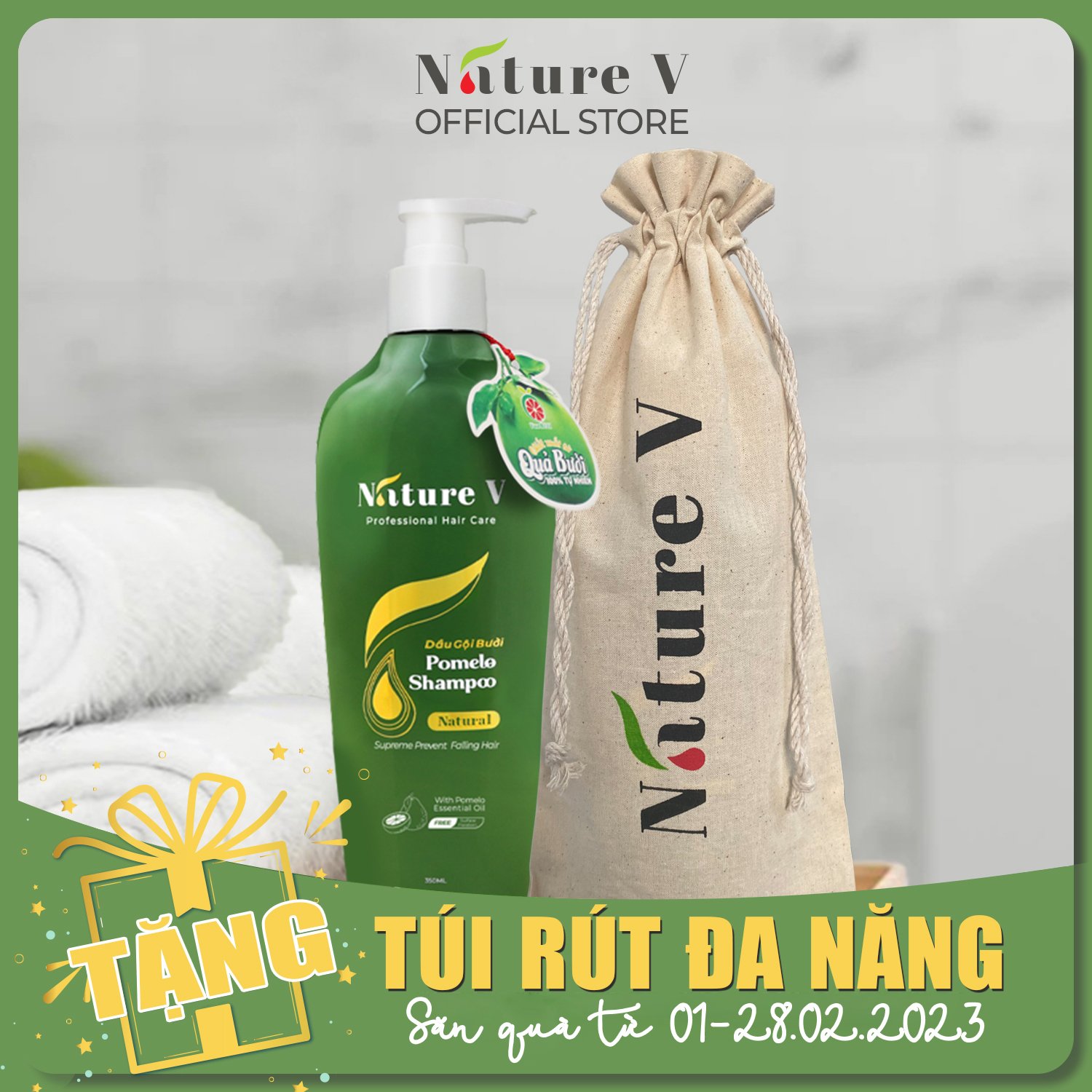 DẦU GỘI TINH DẦU BƯỞI NGĂN RỤNG TÓC NATURE-V