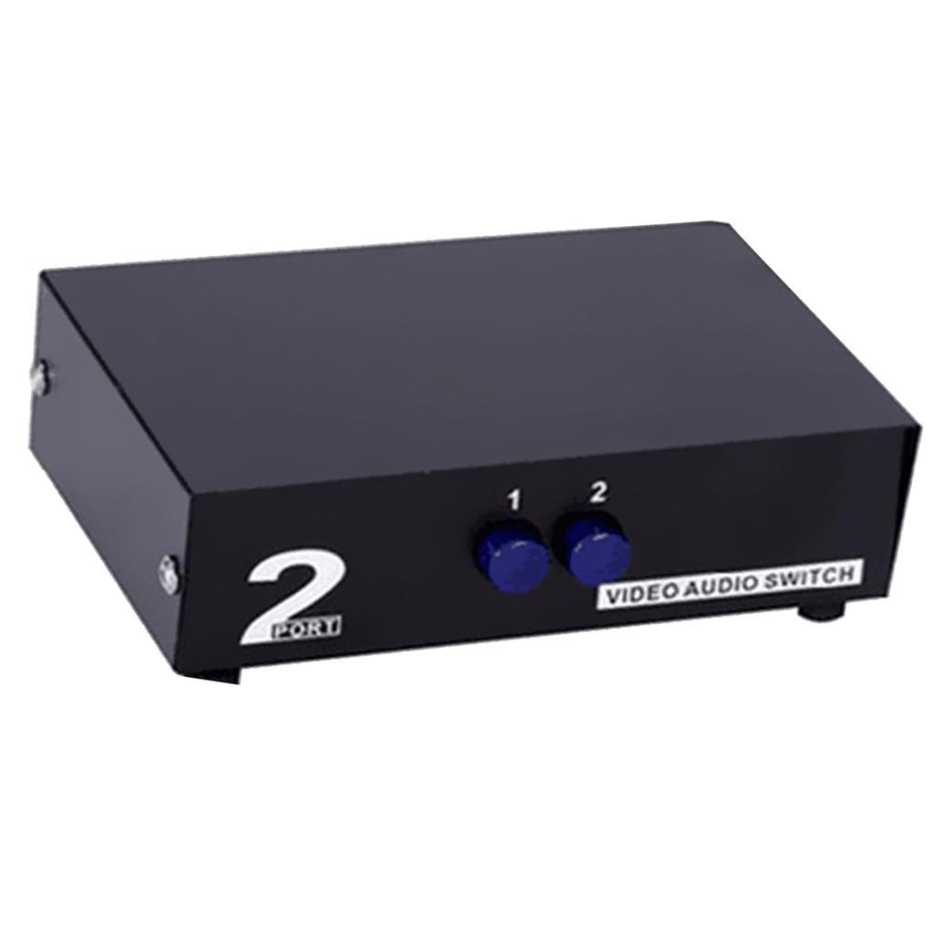 2pcs 2 Way 3-RCA Video Audio AV Switcher Selector 2 In 1 Out TV Splitter Box