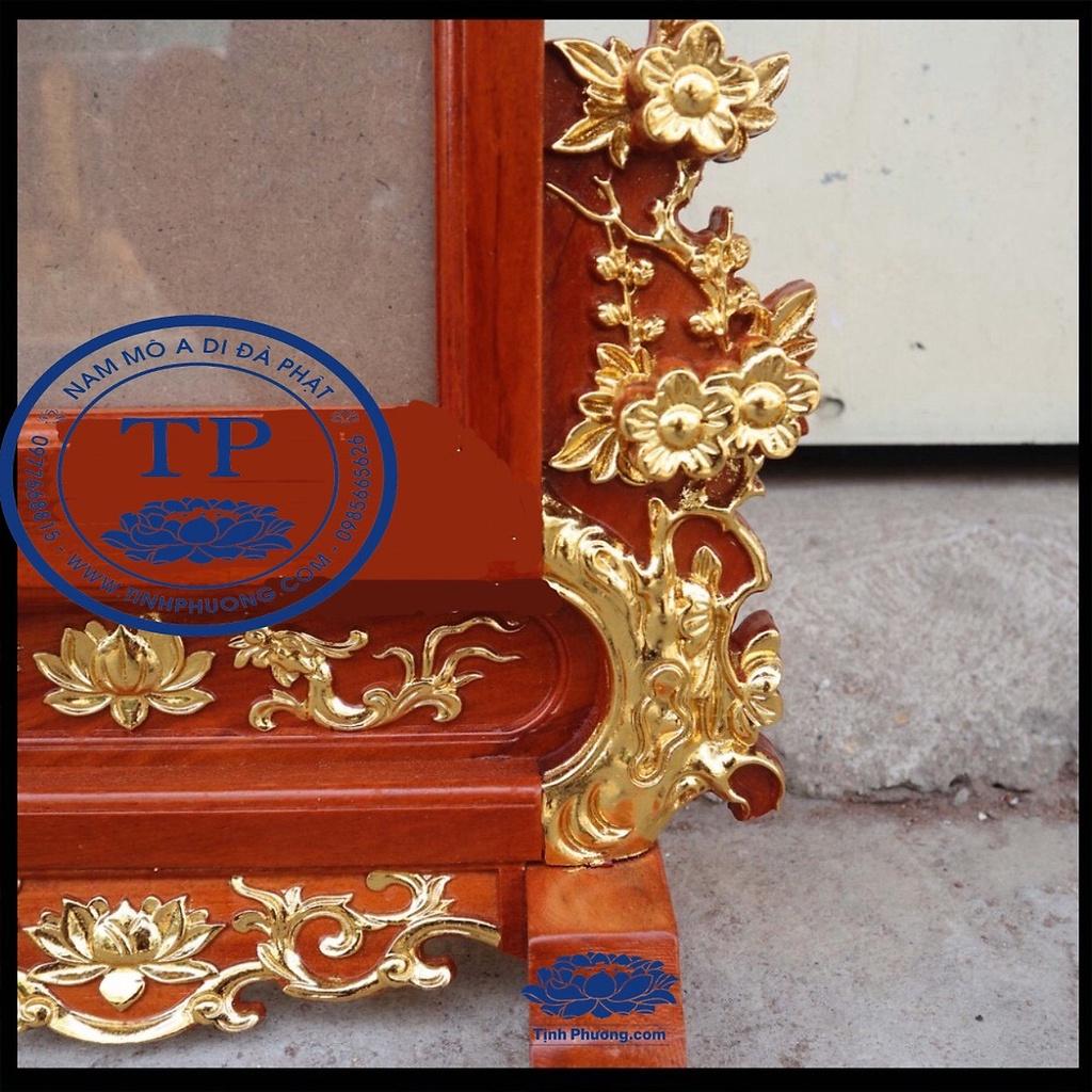 Khung ảnh Thờ Gỗ Hương phun sơn màu sáng Thép Vàng nỗi bật KH7646