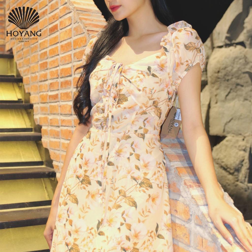 Váy Hoa Chiffon Phong Cách Vintage HOYANG D126