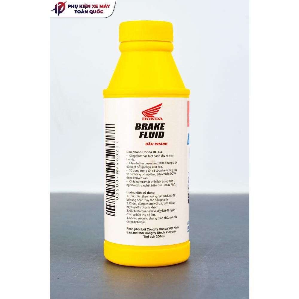 Dầu Thắng (Phanh) DOT 4 Chính Hãng Honda Chai 200ml - Dành Cho Xe Máy