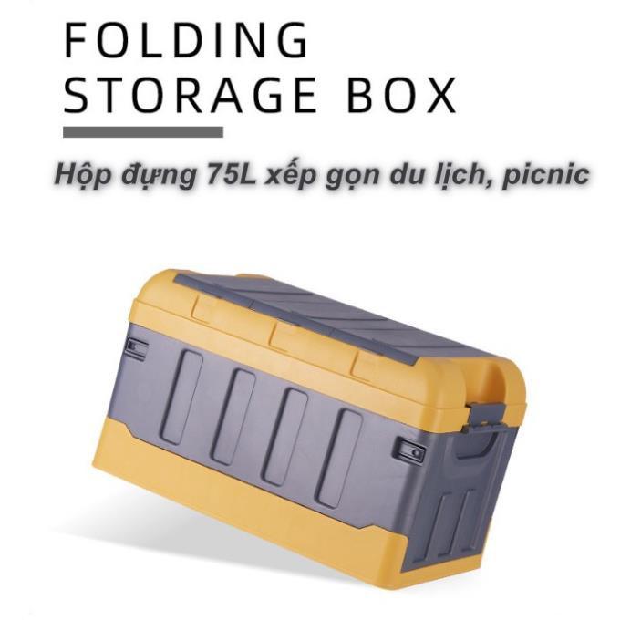 FOLDING BOX DURABLE - Hộp đựng 75L xếp gọn du lịch, picnic - Home and Garden