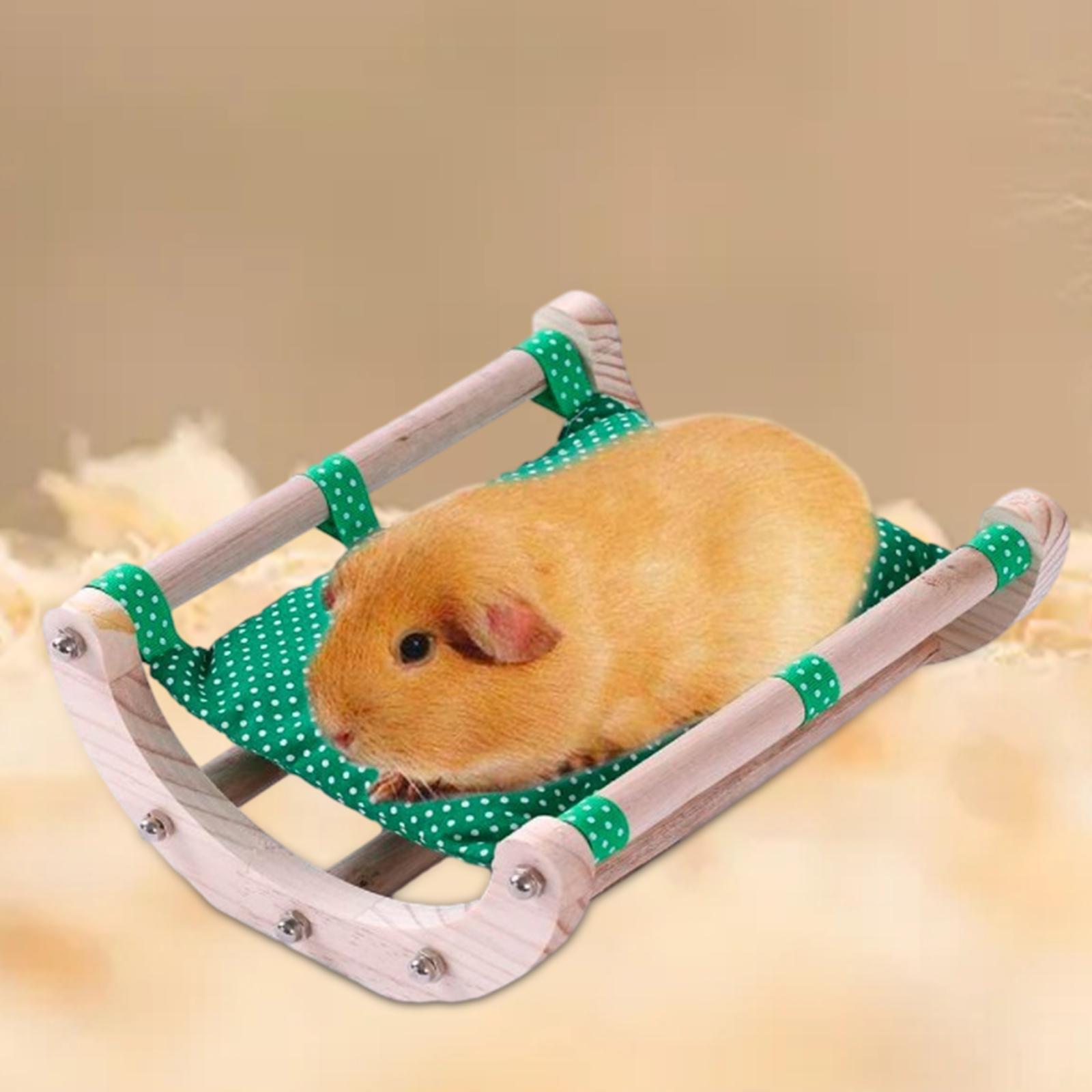 Guinea Pig Hammock Hamster Shaker Bed Portable Small Animal Bed Guinea Pig Wooden Bed Nest for Dwarf Rabbits Hamsters Ferrets