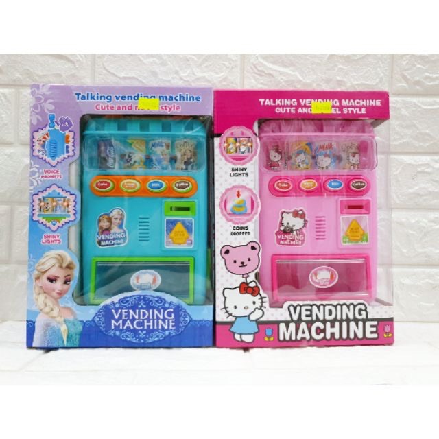 Máy bán nước ngọt tự động hello kitty , elsa 2 màu - HỘP QUÀ TẶNG CHO BÉ