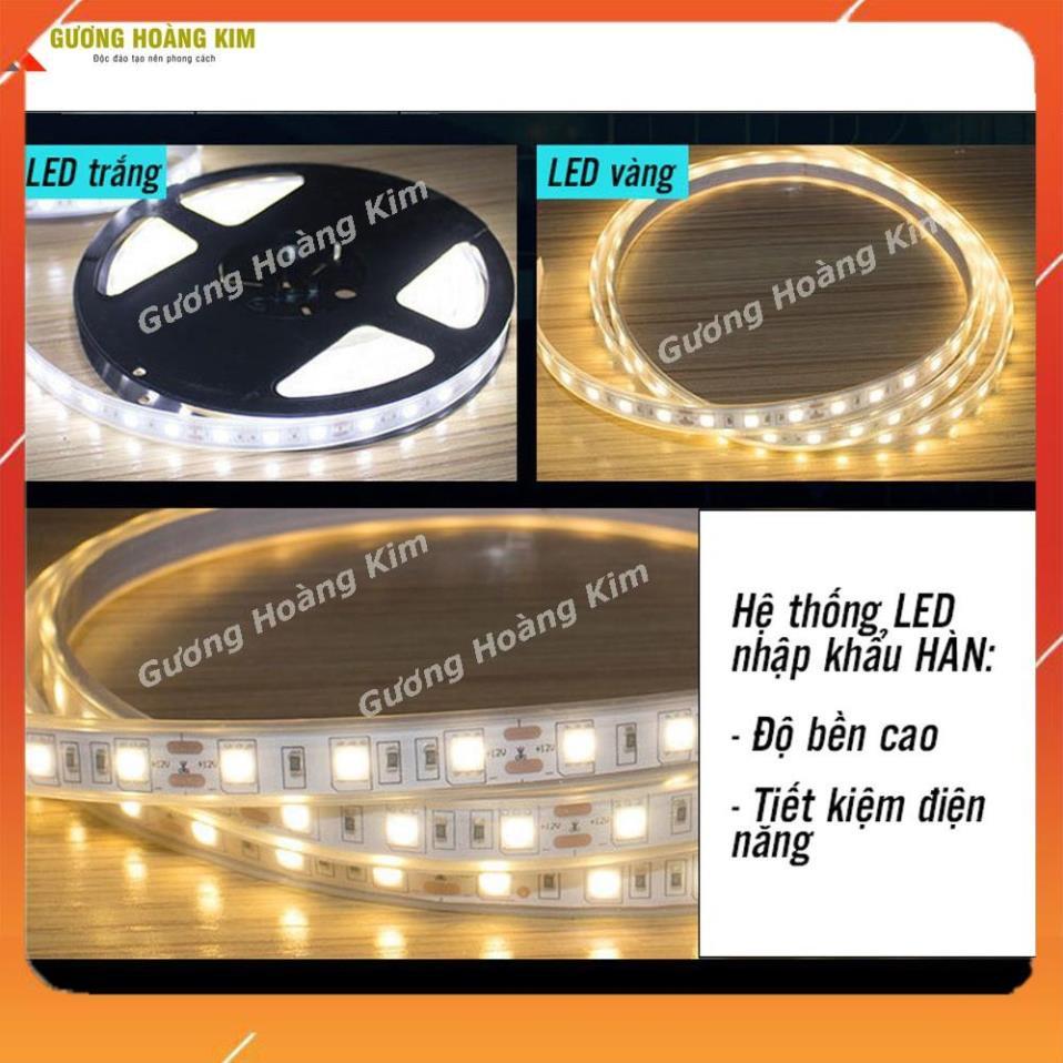 Gương cảm ứng đèn led cao cấp chữ nhật thông minh treo tường bàn trang điểm makeup nhà tắm phòng wc kích thước 60x80cm guonghoangkim mã hk-3012