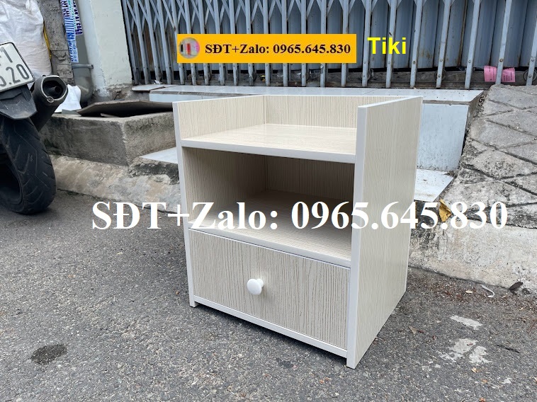 Tủ, Kệ Đầu Giường Nhựa Đài Loan Cao 45,5cm Ngang 40 Sâu 32,5cm Màu Gỗ Sồi 877