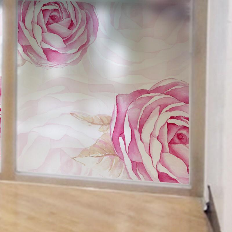 Decal dán kính Cao Cấp - Hoa Hồng quyến rũ