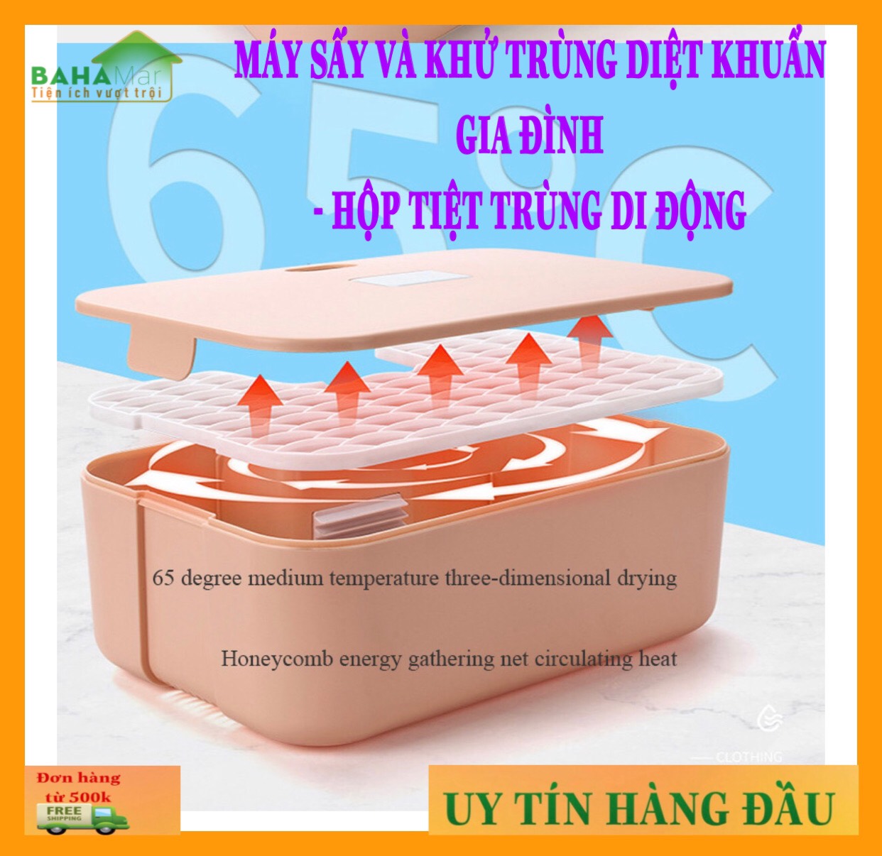 MÁY SẤY VÀ KHỬ TRÙNG DIỆT KHUẨN GIA ĐÌNH - HỘP TIỆT TRÙNG DI ĐỘNG BAHAMAR với tính năng diệt khuẩn vô trùng đảm bảo
