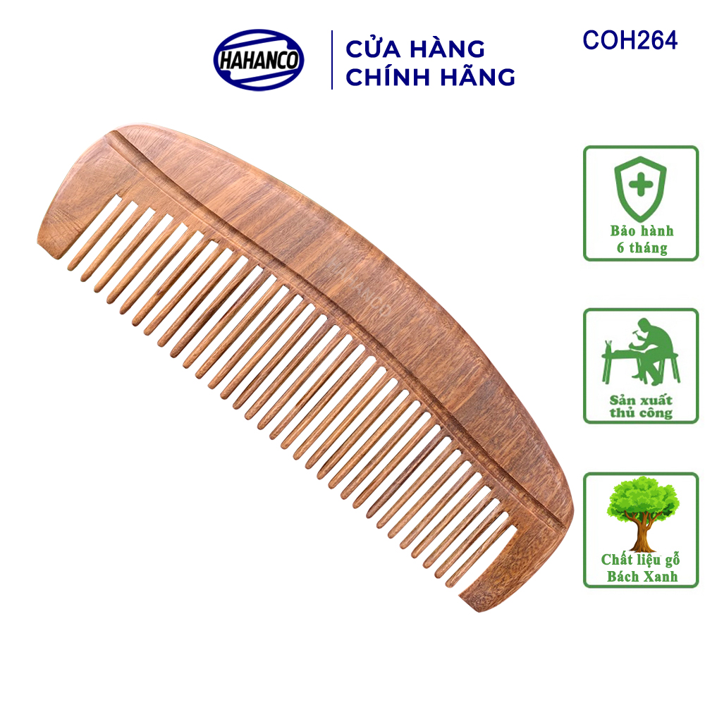 Lược múi bưởi gỗ Bách Xanh có mùi thơm nhẹ (Size: M -14cm) COH264 - Có Thể Bỏ Túi Mang Theo Người  - Chải tóc làm dịu tâm trí