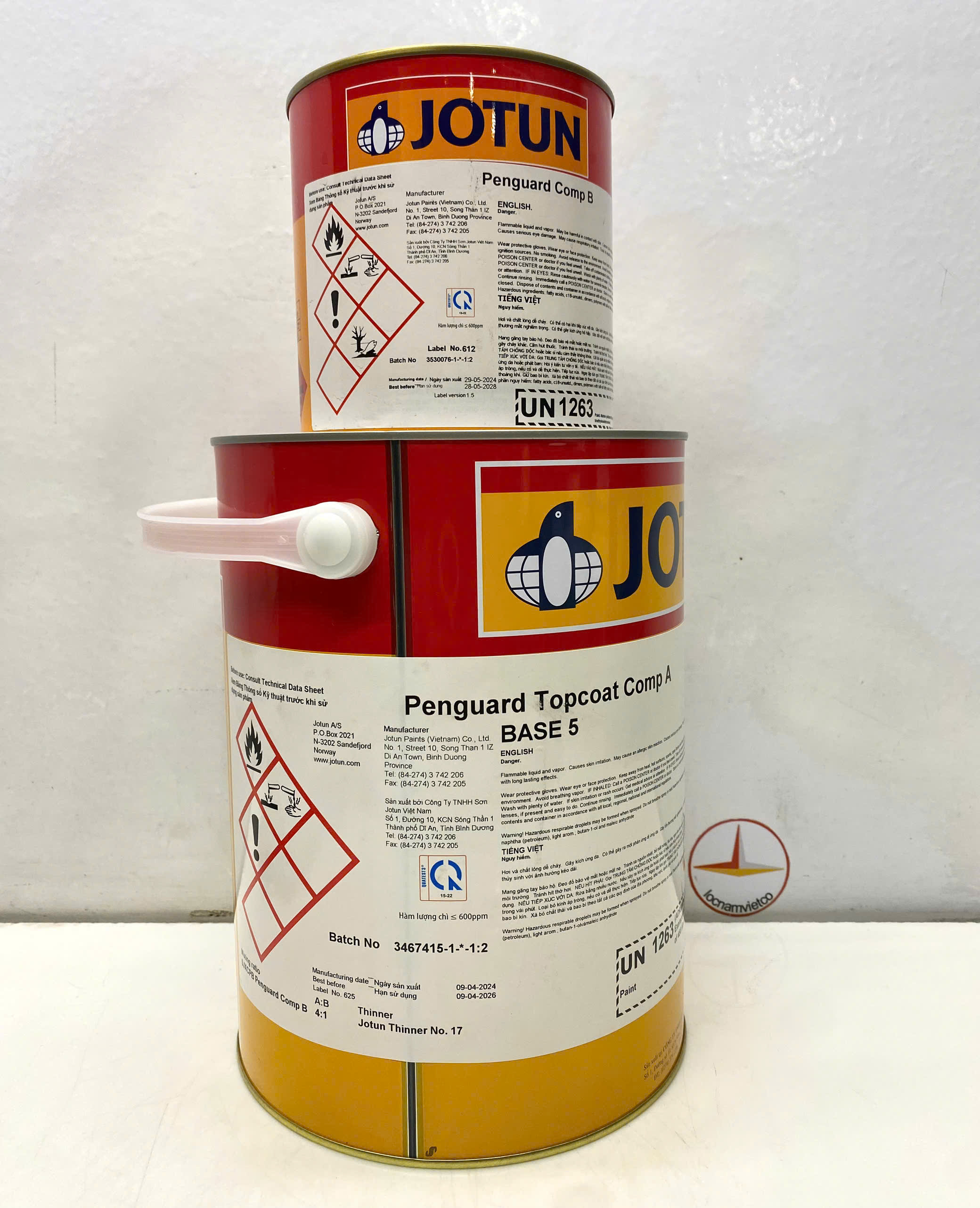 Sơn Epoxy Jotun Penguard Topcoat base 5 màu vàng - RAL 1028 _5L/bộ